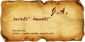 Jerkó Amadé névjegykártya